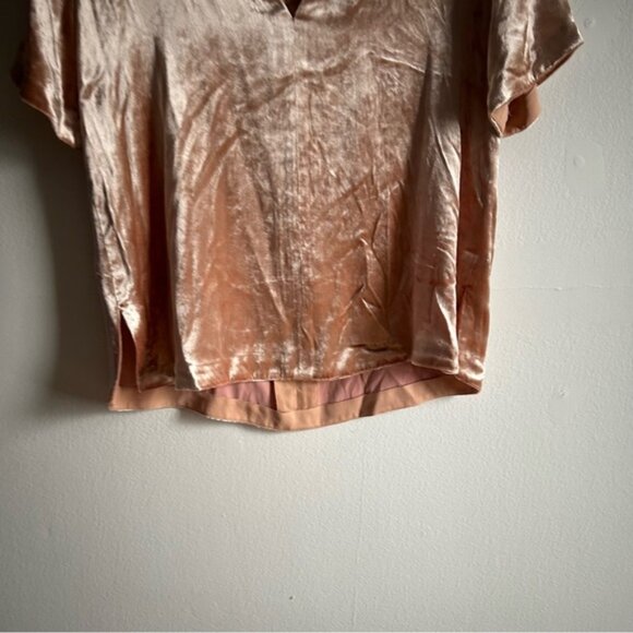 ALC Sz 6 NWT Blaise Dusty Pink Velvet Chocker Relaxed Party Blouse - Picture 4 of 12
